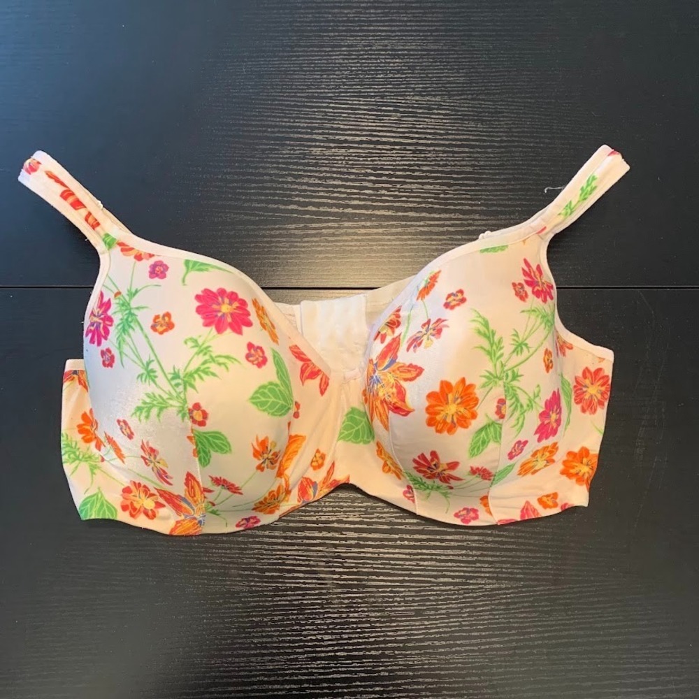 Cacique Floral Lightly Padded Underwire T-Shirt Bra Women's 44DD
